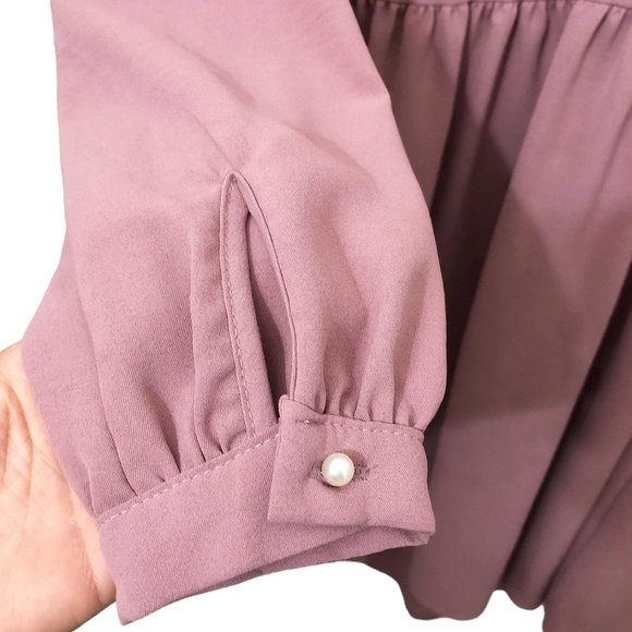 Refka Pearl Beaded Stand Collar Deep Pink Dress Size 4 - Picture 7 of 8